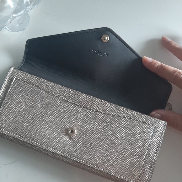 Metallic Gold Coach Wallet - Picture 3 of 3